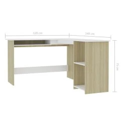 VidaXL Eckschreibtisch In L-Form Weiß Sonoma-Eiche 120×140×75cm -Konftel Geschäft a789275d 3e68 47b1 afef 43546523043b