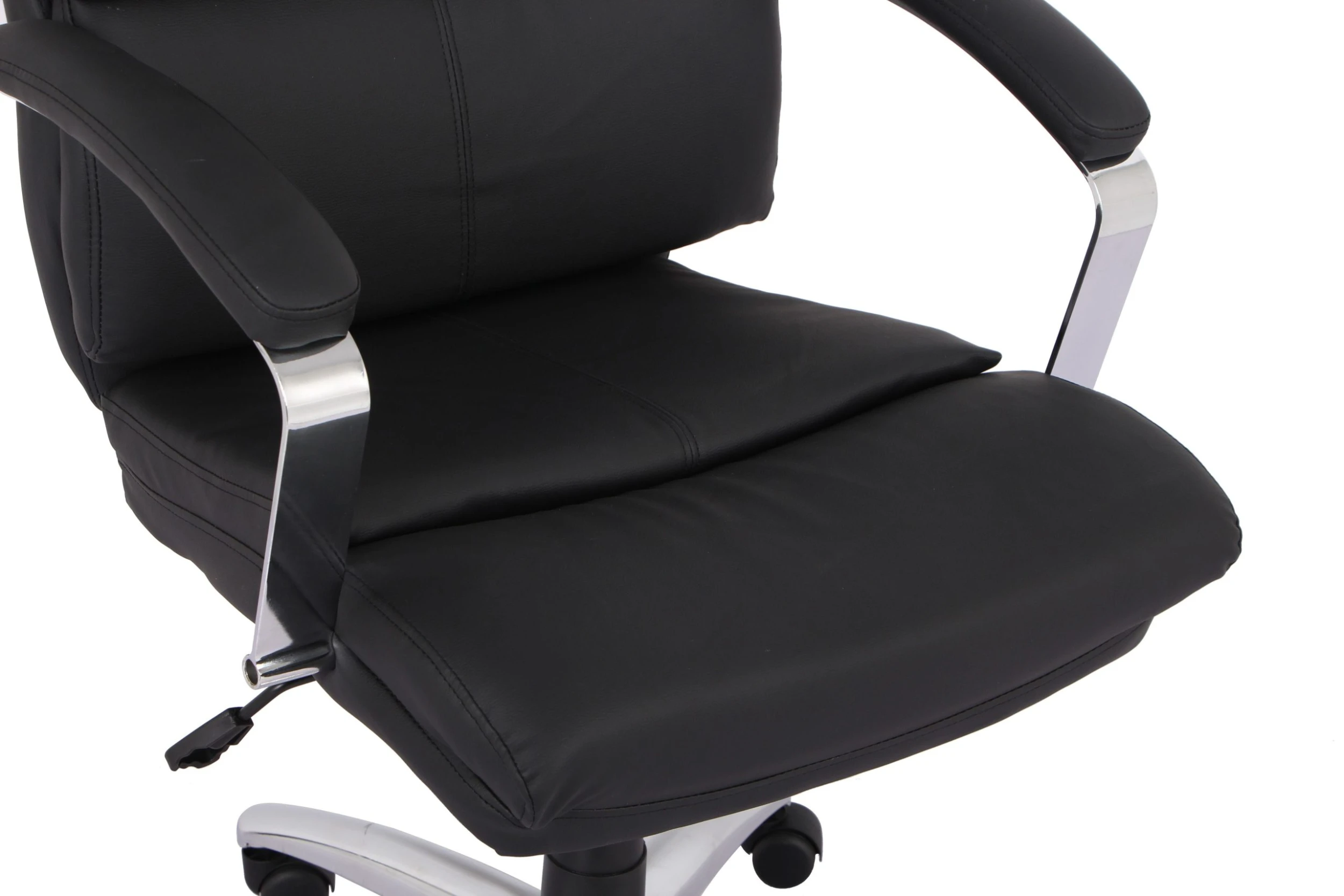 SIGMA Bürostuhl EC10, Polyurethane/ Mesh/ Metall/ Nylon, 65.5 X 77 X 114 Cm, Im Lederoptik, Mit Festen Armlehnen, Schwarz 9 SIGMA Bürostuhl EC10, Polyurethane/ Mesh/ Metall/ Nylon, 65.5 X 77 X 114 Cm, Im Lederoptik, Mit Festen Armlehnen, Schwarz – Bild 7