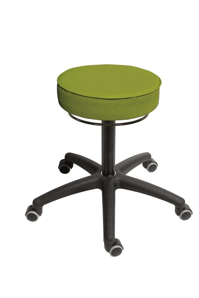 PROREGAL Klassischer Hocker Portland Mit Rollen | Kunstlederpolsterung In Grün | Breites Breites Fußkreuz 3 PROREGAL Klassischer Hocker Portland Mit Rollen | Kunstlederpolsterung In Grün | Breites Breites Fußkreuz