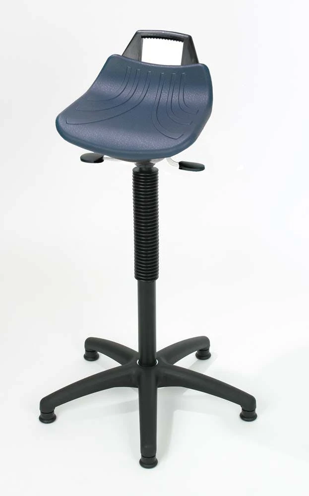 PROREGAL Stehhilfe/Hocker Hoch Detroit | PP-Sitz Schwarz Mit Hochgezogener Rückenstütze Und Tragegriff | Bodengleiter | Sitzhöhe: 56 - 75 Cm 6 PROREGAL Stehhilfe/Hocker Hoch Detroit | PP-Sitz Schwarz Mit Hochgezogener Rückenstütze Und Tragegriff | Bodengleiter | Sitzhöhe: 56 - 75 Cm – Bild 4