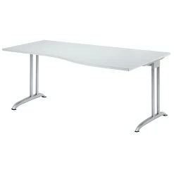 Lullmann Freiformtisch Berlin - 720 X 1800 X 1000/800 Mm - C-Fuß Design - Weißaluminium/buche 110152 -Konftel Geschäft bb3841d8 7992 43e8 b2ff 1775574411ec