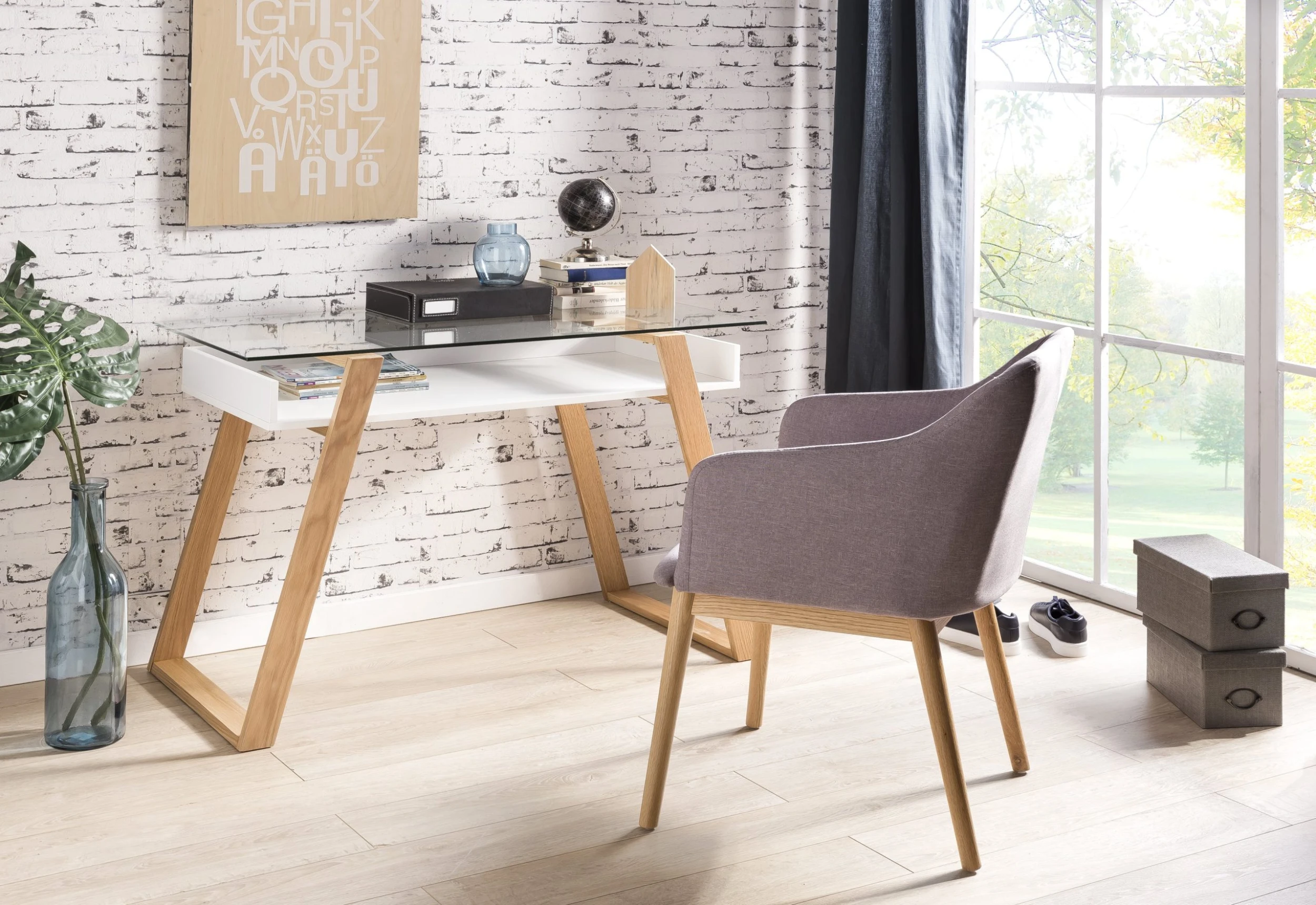 VidaXL Schreibtisch 110 X 55 X 78 Cm Massivholz Und Stahl 9 VidaXL Schreibtisch 110 X 55 X 78 Cm Massivholz Und Stahl – Bild 7