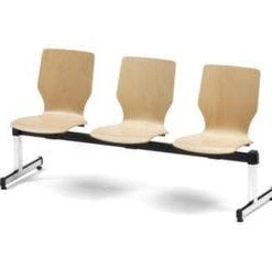 Null Traversenbank, Sitz-Tisch-Sitz-Sitz, BxT 2350x600mm, Sitzschale Holz Buche, Rückenform Tailliert, T-Fuß Verchromt -Konftel Geschäft c12b01f3 45d6 4847 940d e5e980be1317 3