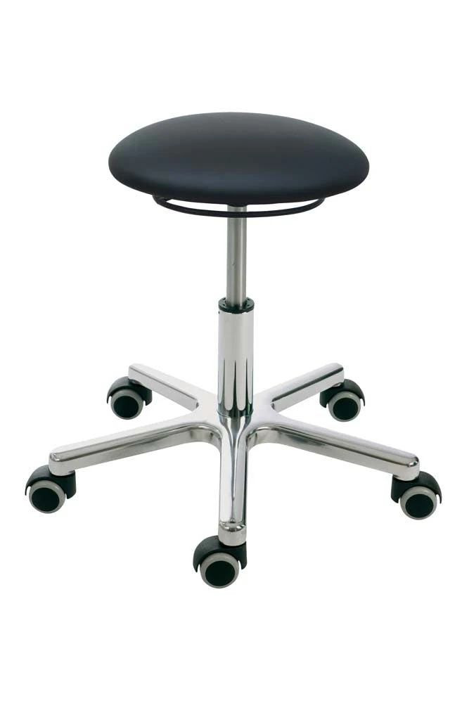 PROREGAL Drehhocker Memphis | PU-Sitz In Schwarz | Ringauslösung | Rollen | Fußkreuz 9 PROREGAL Drehhocker Memphis | PU-Sitz In Schwarz | Ringauslösung | Rollen | Fußkreuz – Bild 7