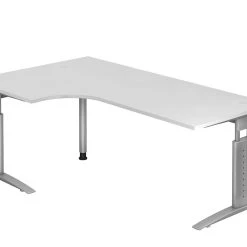Lullmann Freiformtisch Osaka - 650-850 X 1800 X 1000/800 Mm - C-Fuß Design - Weißaluminium/buche -Konftel Geschäft c4566bac cf59 4c58 9a37 c15aba066356 5