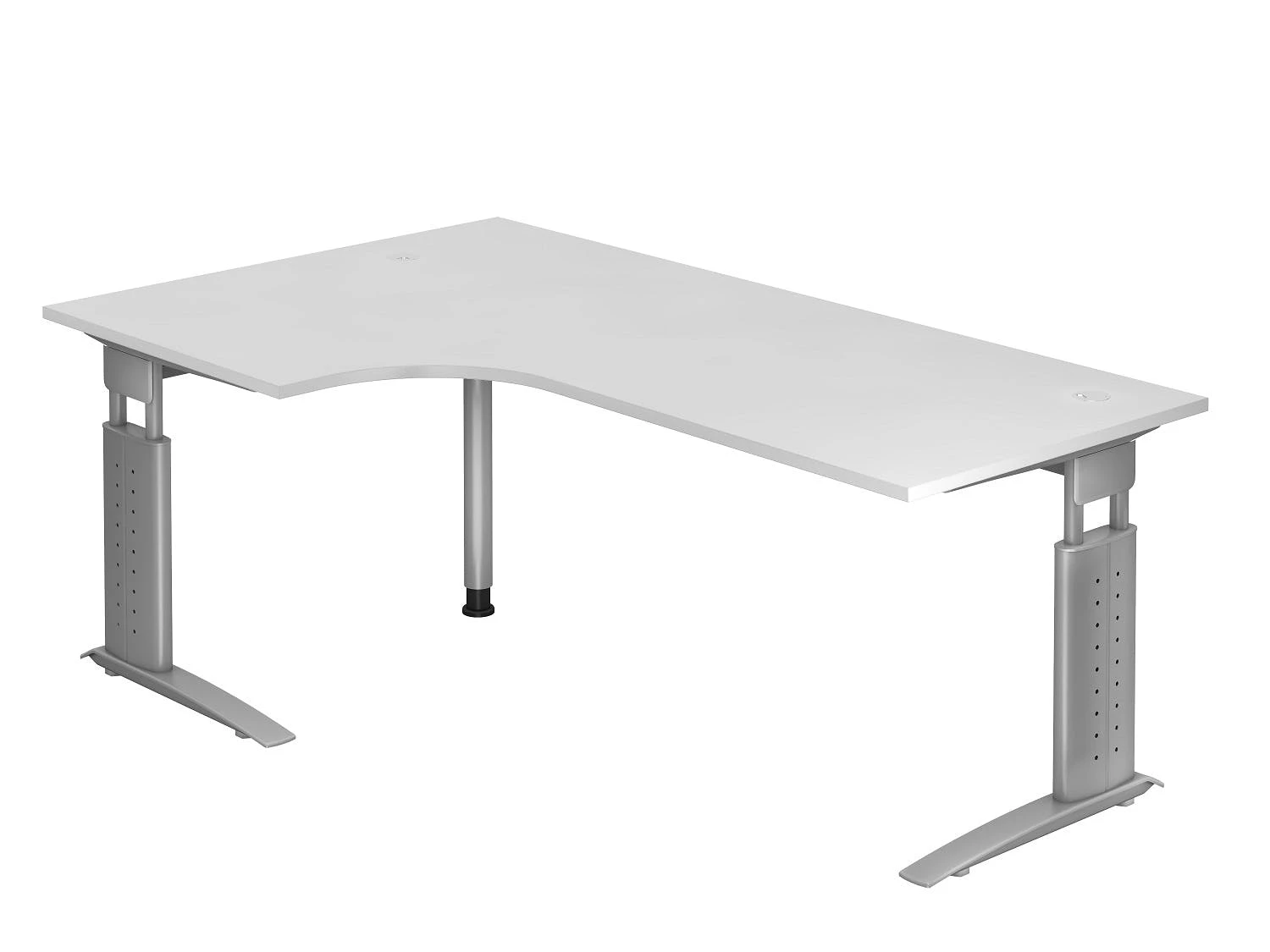 Lullmann Freiformtisch Canberra - 650-850 X 2000 X 1200/800 Mm - C-Fuß Design - Weißaluminium/weiß 3 Lullmann Freiformtisch Canberra - 650-850 X 2000 X 1200/800 Mm - C-Fuß Design - Weißaluminium/weiß