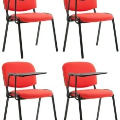 CLP 4er Set Stühle Ken Mit Klapptisch Stoff Rot