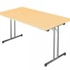 Lullmann Klapptisch Besprechungstisch Kantinentisch Verkaufstisch Schreibtisch 180 X 80 Cm Gestell Chrom / Platte Ahorn 350632