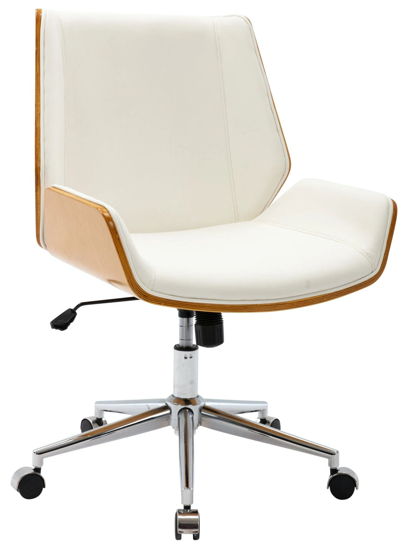 CLP Bürostuhl Zwolle Kunstleder Walnuss/weiß 7 CLP Bürostuhl Zwolle Kunstleder Walnuss/weiß – Bild 5