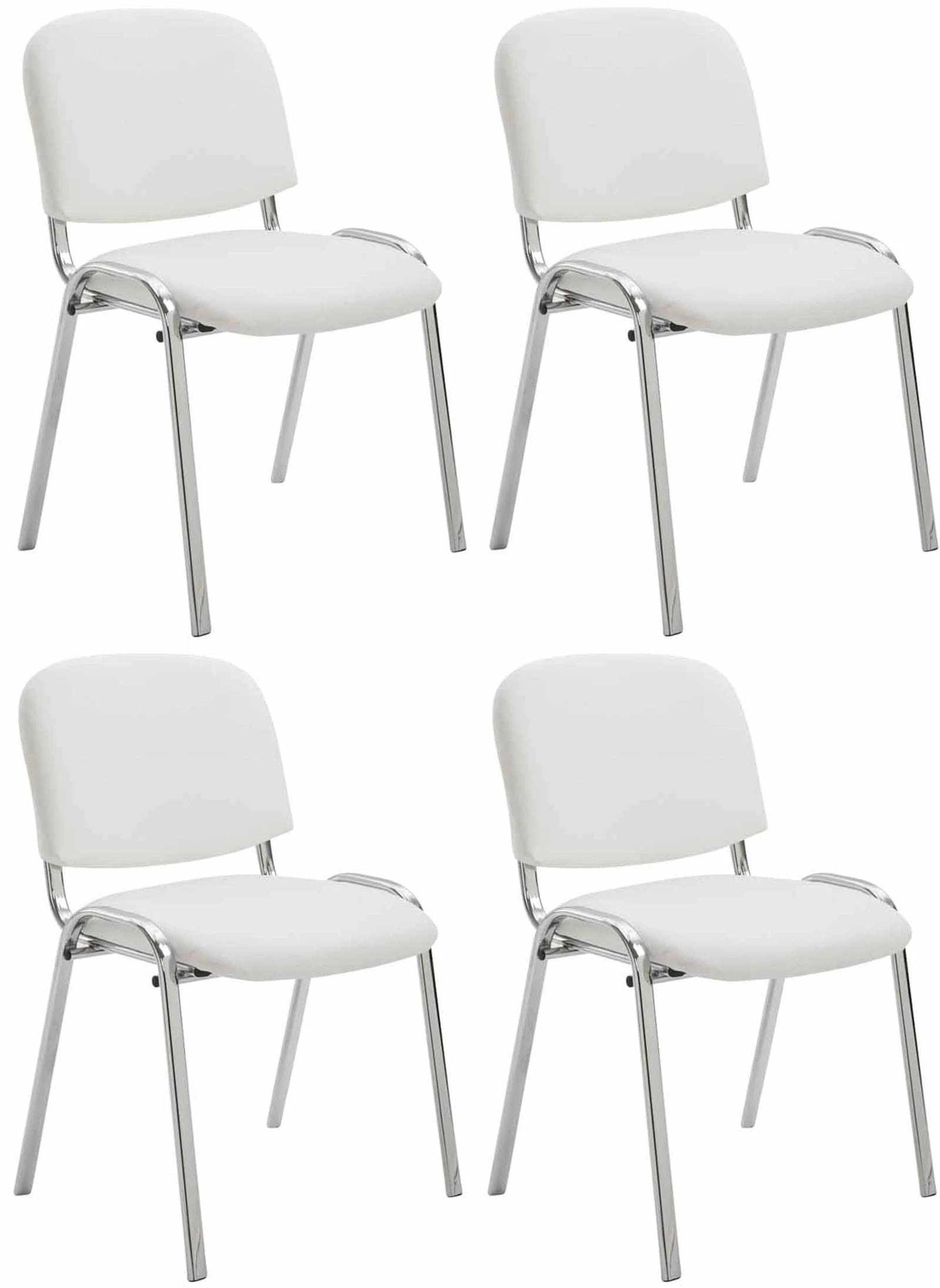 CLP 4er Set Stühle Ken C Kunstleder Weiß 3 CLP 4er Set Stühle Ken C Kunstleder Weiß