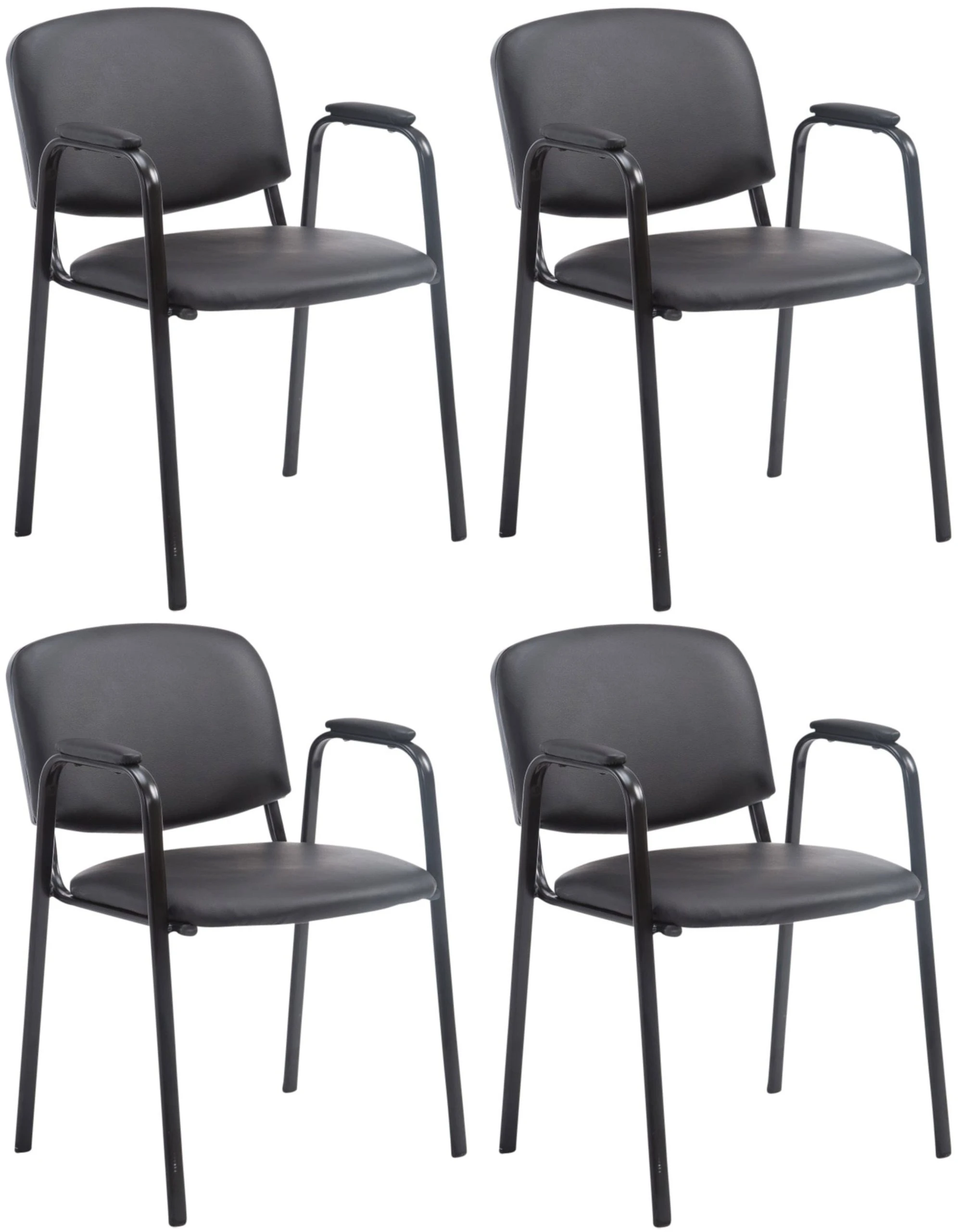 CLP 4er Set Besucherstühle Ken PRO Stoff Schwarz 7 CLP 4er Set Besucherstühle Ken PRO Stoff Schwarz – Bild 5