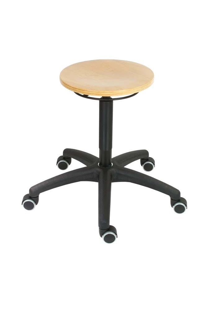 PROREGAL Drehhocker Memphis | PU-Sitz In Schwarz | Hebelauslösung | Bodengleiter | Fußkreuz 8 PROREGAL Drehhocker Memphis | PU-Sitz In Schwarz | Hebelauslösung | Bodengleiter | Fußkreuz – Bild 6