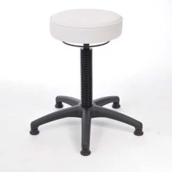 PROREGAL Klassischer Hocker Portland Mit Rollen | Kunstlederpolsterung In Weiß | Breites Breites Fußkreuz