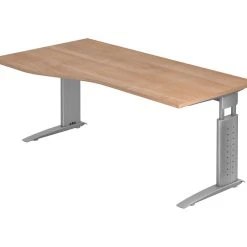 Lullmann Freiformtisch Canberra - 650-850 X 1800 X 1000/800 Mm - C-Fuß Design - Weißaluminium/lichtgrau -Konftel Geschäft e7ad9b3a 2c00 4979 a538 e12c66c0ac62 2