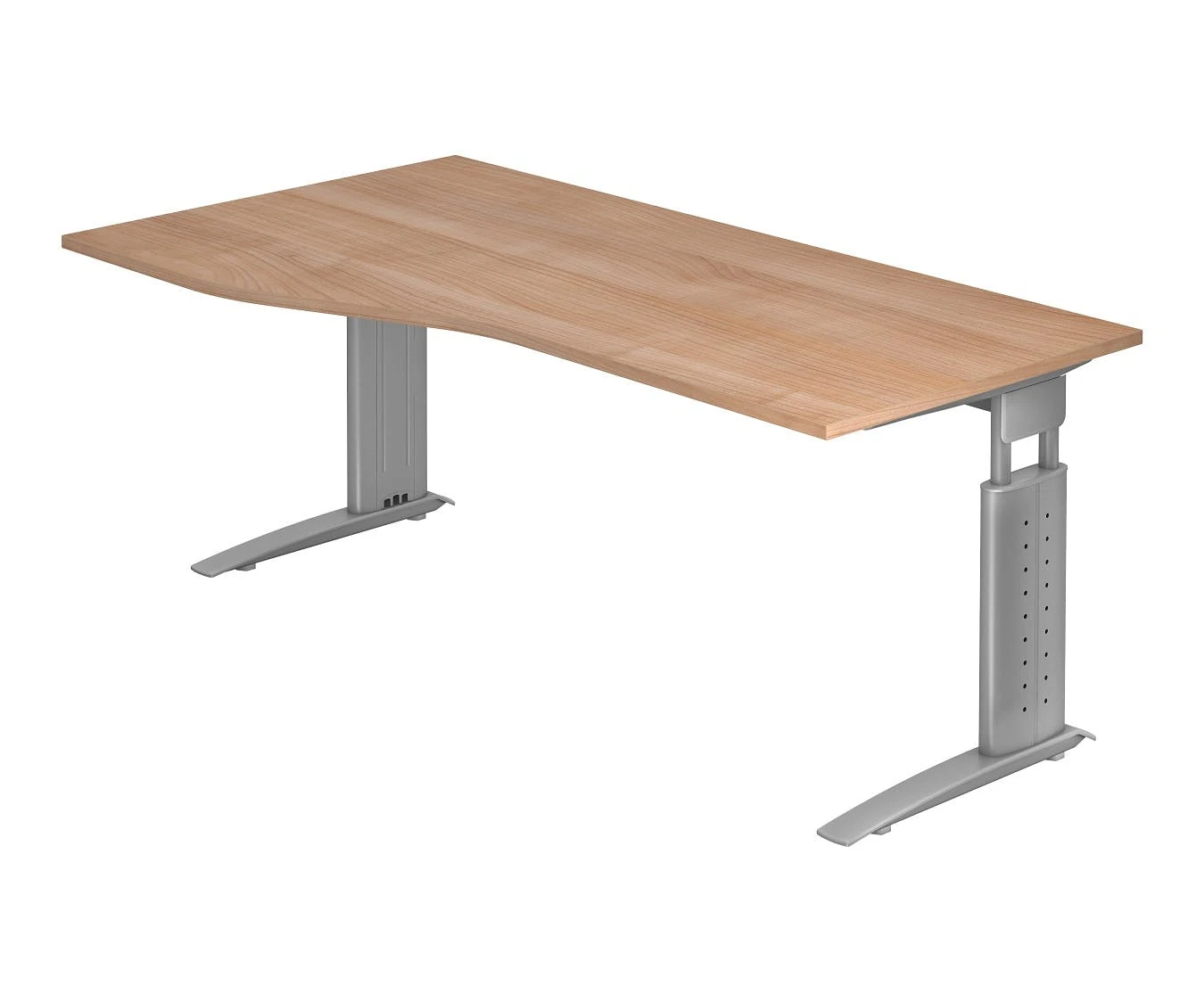 Lullmann Freiformtisch Canberra - 650-850 X 1800 X 1000/800 Mm - C-Fuß Design - Weißaluminium/ahorn 5 Lullmann Freiformtisch Canberra - 650-850 X 1800 X 1000/800 Mm - C-Fuß Design - Weißaluminium/ahorn – Bild 3