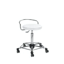 Mayer-sitzmobel Mayer Sitzmöbel, Arbeitsdrehhocker Mit Rückenbügel 1254, Polarweiß, 1254_61_30582