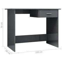 VidaXL Schreibtisch Hochglanz-Grau 100×50×76 Cm Spanplatte -Konftel Geschäft f0dbef36 319a 4c24 9996 d6656f675fc8