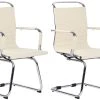 CLP 2er Set Stühle Burnley Kunstleder Creme