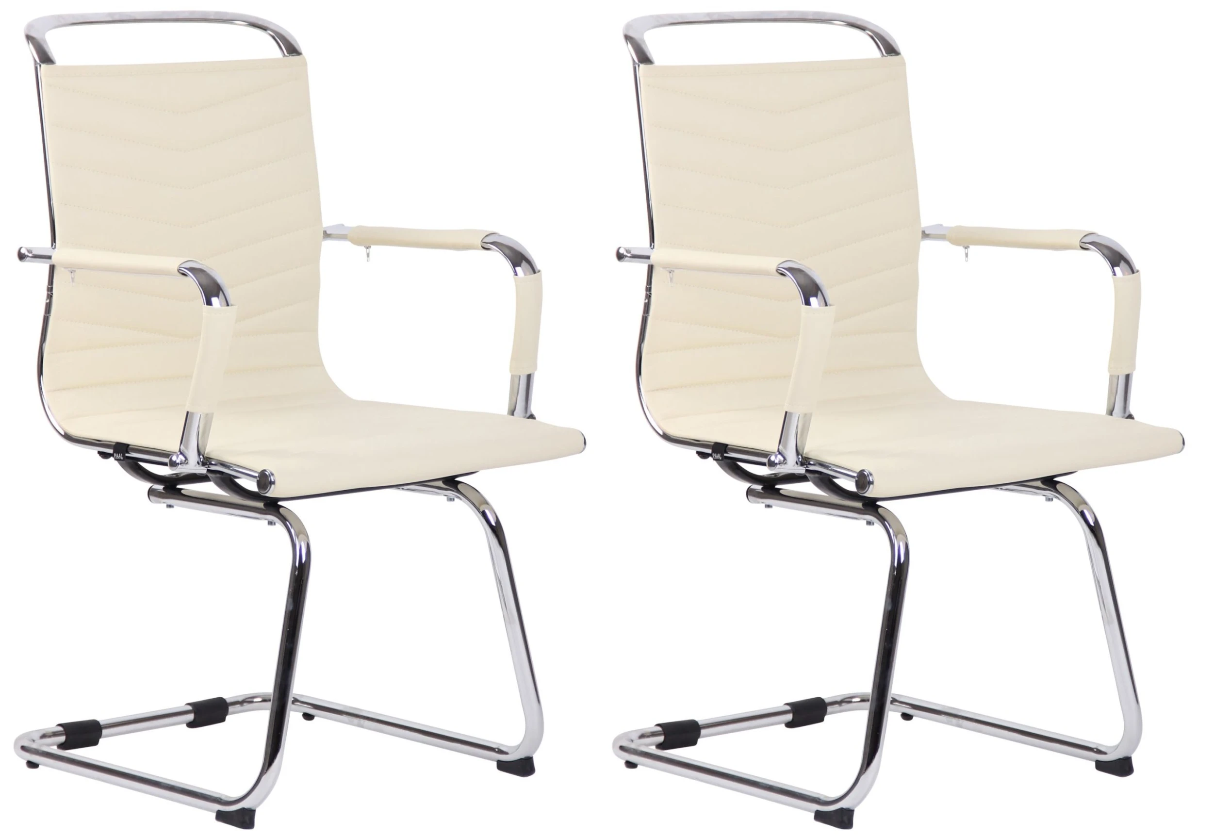 CLP 2er Set Stühle Burnley Kunstleder Creme 3 CLP 2er Set Stühle Burnley Kunstleder Creme