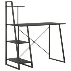 VidaXL Schreibtisch Mit Regaleinheit Schwarz 102×50×117 Cm