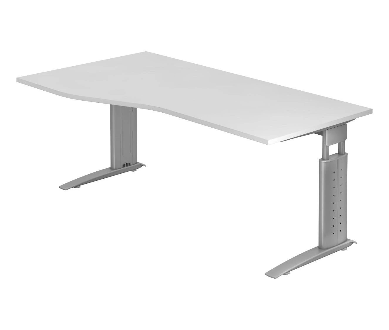 Lullmann Freiformtisch Canberra - 650-850 X 1800 X 1000/800 Mm - C-Fuß Design - Weißaluminium/ahorn 7 Lullmann Freiformtisch Canberra - 650-850 X 1800 X 1000/800 Mm - C-Fuß Design - Weißaluminium/ahorn – Bild 5